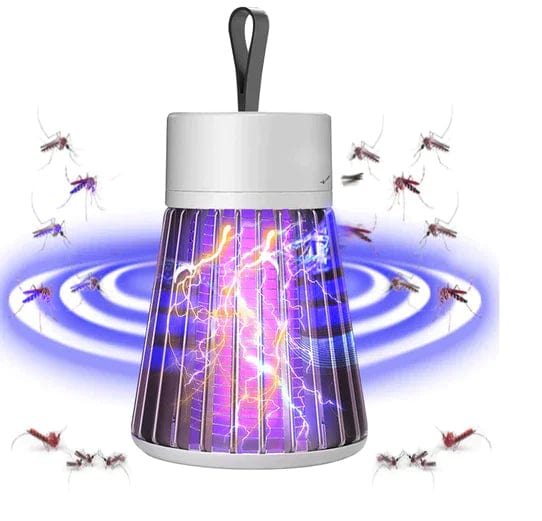 B4 Lifestyles 2000mA Gray Battery Mosquito Trap and Portable Fly Zapper with Hanging Hoop