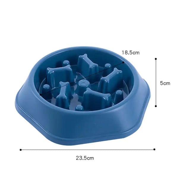 B4 Lifestyles Blue / As Shown Slow Feeder Bone Design Pet Bowl