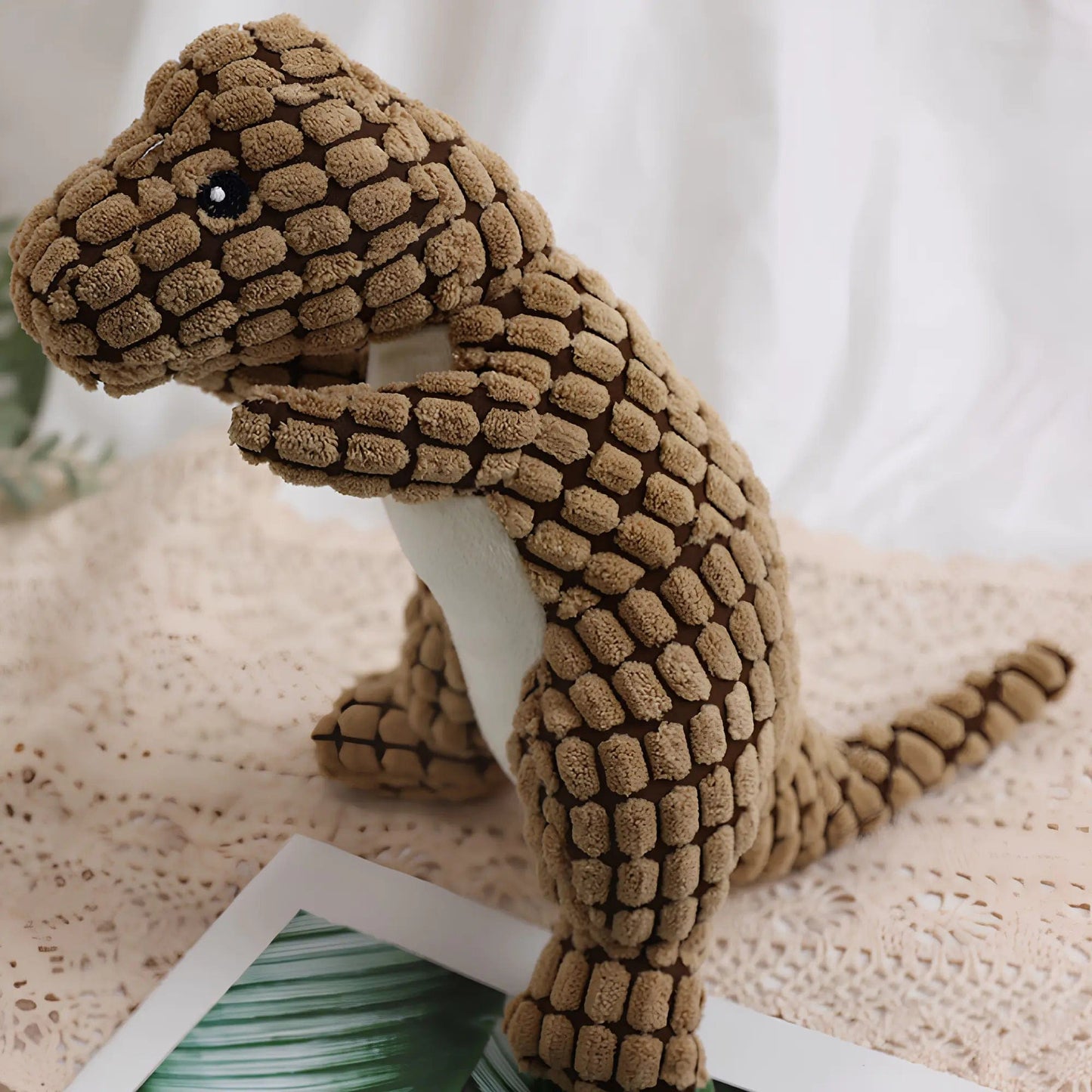 B4 Lifestyles Brown Dinosaur Dog Toys