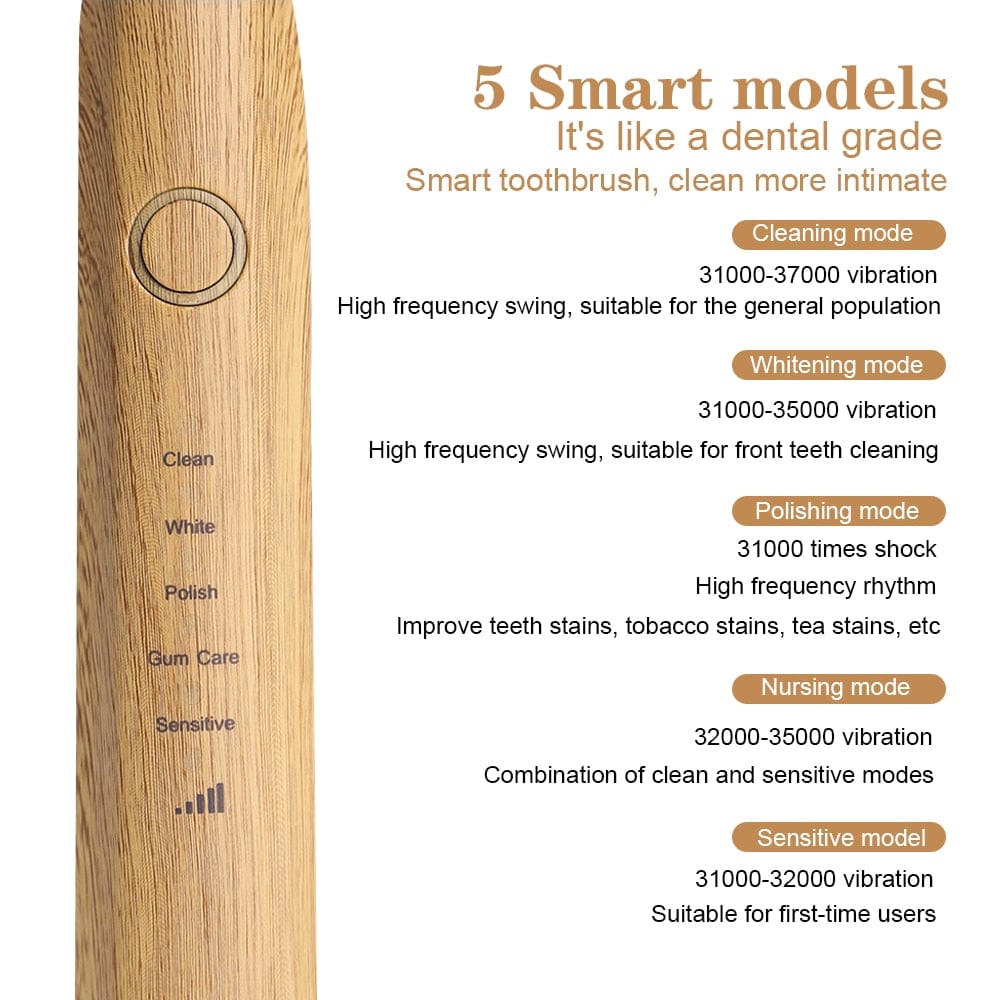 B4 Lifestyles Health & Beauty Bamboo Electric Toothbrushes