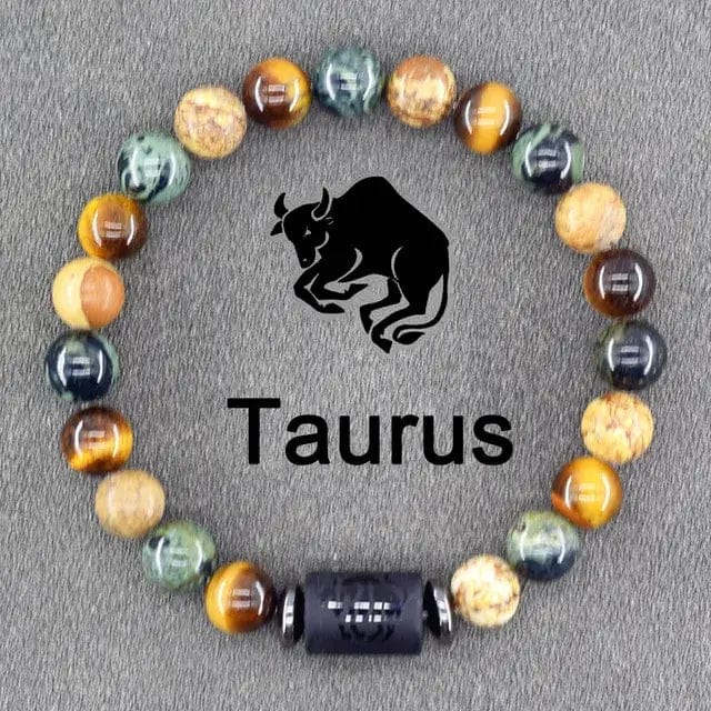 B4 Lifestyles Jewelry 11 Taurus / 8 MM Beads 12 Zodiac Sign(s) Constellation Bracelet