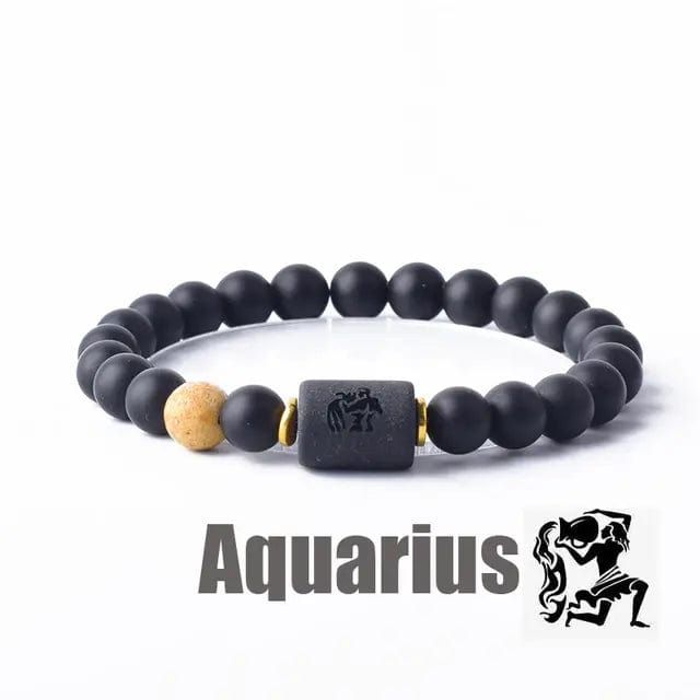 B4 Lifestyles Jewelry 14 Aquarius / 8 MM Beads 12 Zodiac Sign(s) Constellation Bracelet