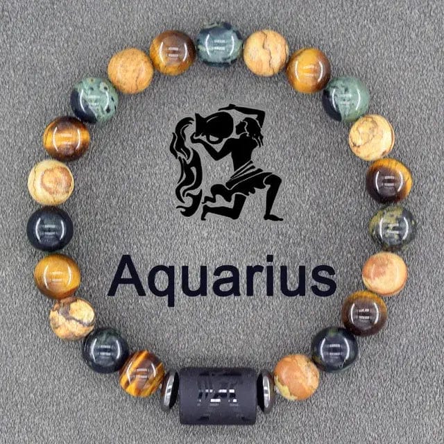 B4 Lifestyles Jewelry 2 Aquarius / 8 MM Beads 12 Zodiac Sign(s) Constellation Bracelet