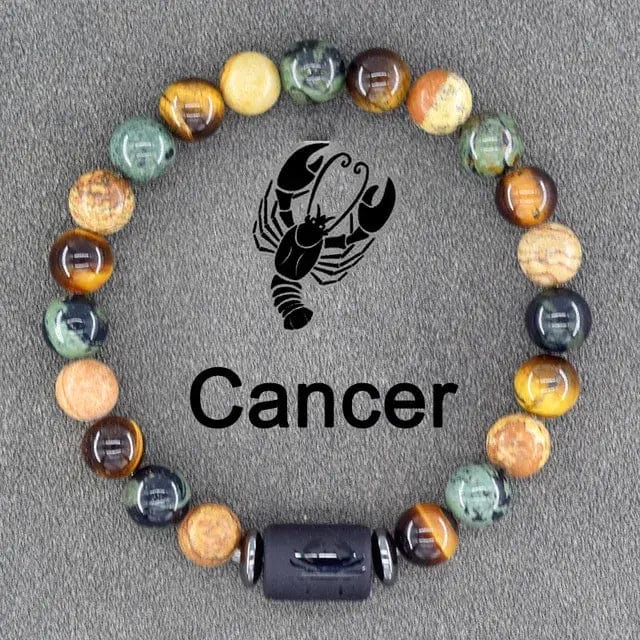 B4 Lifestyles Jewelry 7 Cancer / 8 MM Beads 12 Zodiac Sign(s) Constellation Bracelet