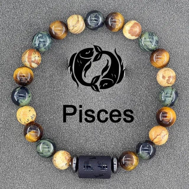 B4 Lifestyles Jewelry 8 Pisces / 8 MM Beads 12 Zodiac Sign(s) Constellation Bracelet