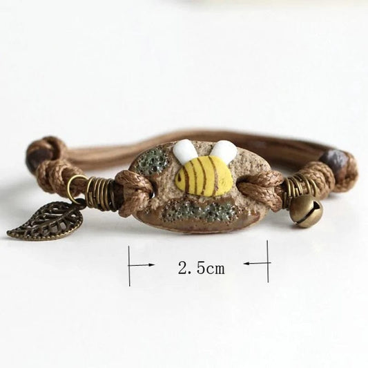 B4 Lifestyles Jewelry Brown Ceramic Bee Bracelet