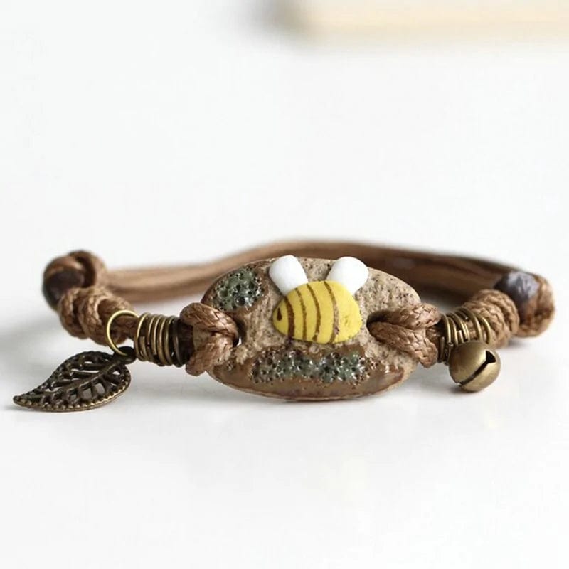 B4 Lifestyles Jewelry Brown Ceramic Bee Bracelet