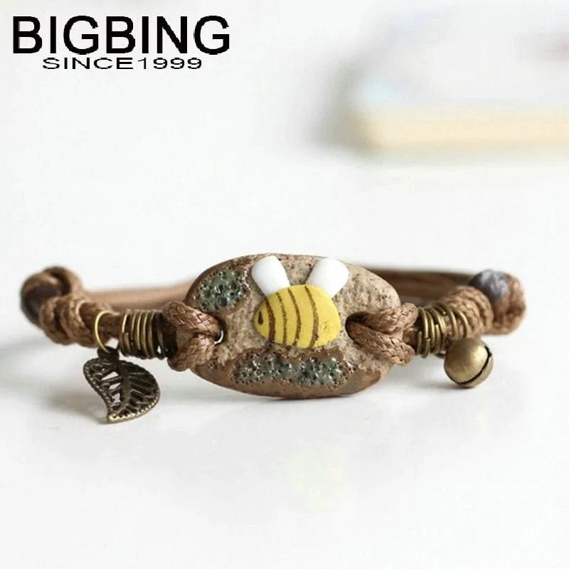 B4 Lifestyles Jewelry Brown Ceramic Bee Bracelet