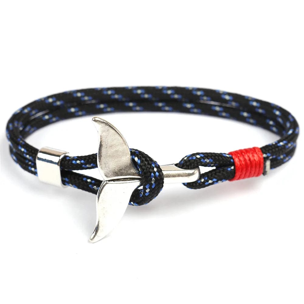 B4 Lifestyles personal care Black & Blue Eco-friendly Paracord Whale Tail Hope Bracelet