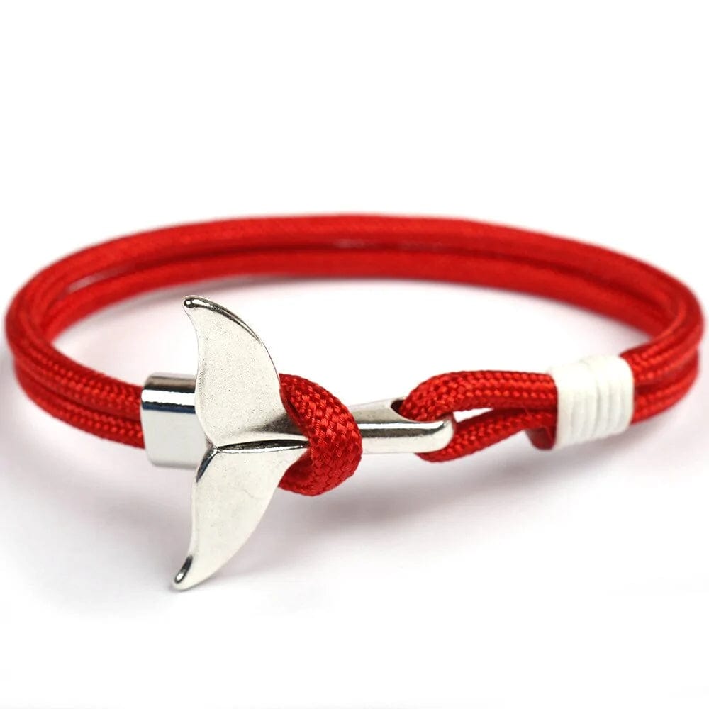 B4 Lifestyles personal care Red Eco-friendly Paracord Whale Tail Hope Bracelet