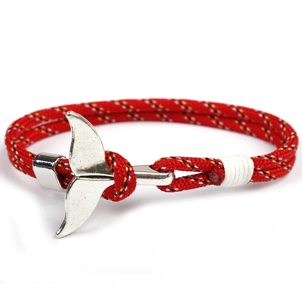 B4 Lifestyles personal care Red Stripe Eco-friendly Paracord Whale Tail Hope Bracelet