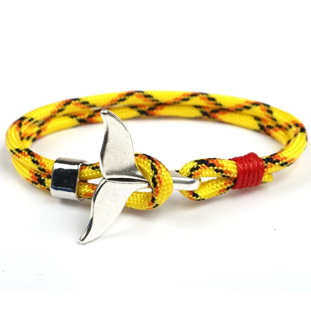 B4 Lifestyles personal care Yellow Eco-friendly Paracord Whale Tail Hope Bracelet