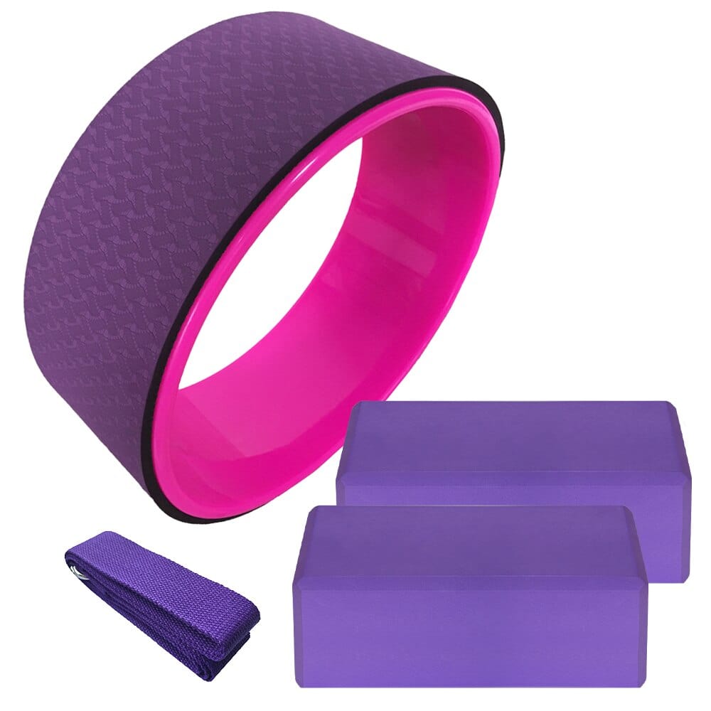 B4 Lifestyles Purple 4PCS Yoga Equipment Set