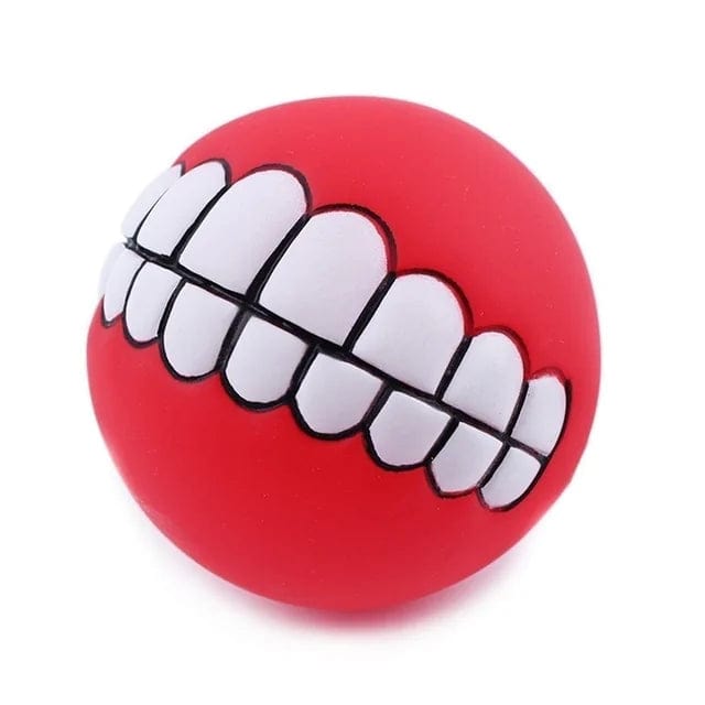 B4 Lifestyles Red Pet Ball Teeth Silicon Chew Toys for Large Breeds