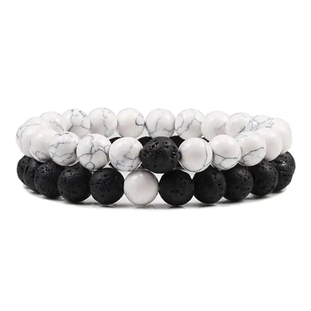 B4 Lifestyles White Black / 8 Millimeters Unisex Bracelet