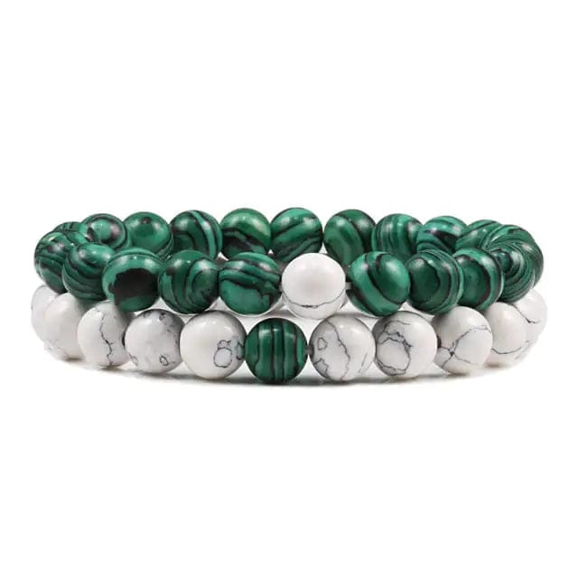 B4 Lifestyles White Malachite / 8 Millimeters Unisex Bracelet