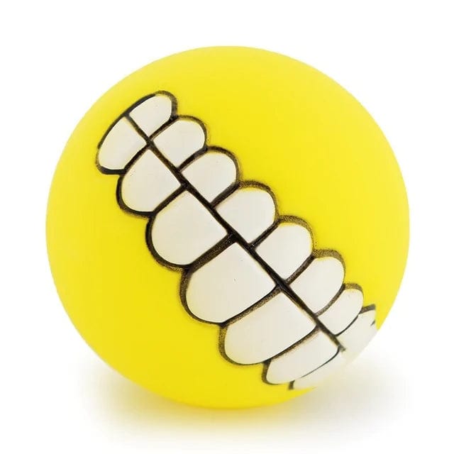 B4 Lifestyles Yellow Pet Ball Teeth Silicon Chew Toys for Large Breeds