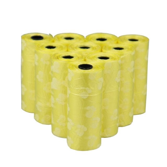 Zendrop 5 Roll Yellow Pet Poop Disposable Bags