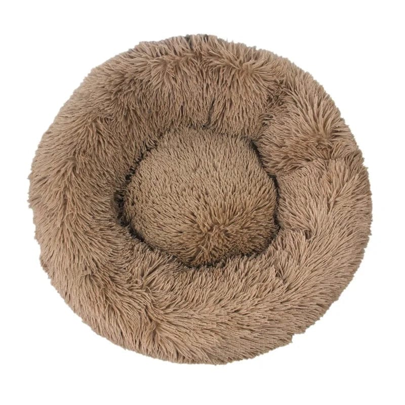 Zendrop Brown / M 50CM / Long Plush Best Friends Pet Donut Cuddler Bed