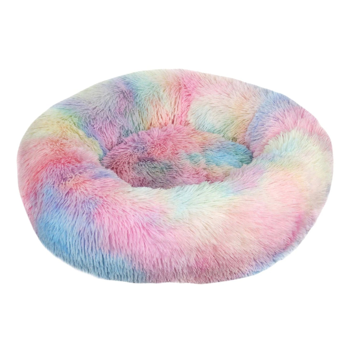 Zendrop Rainbow / XL 70CM / Long Plush Best Friends Pet Donut Cuddler Bed